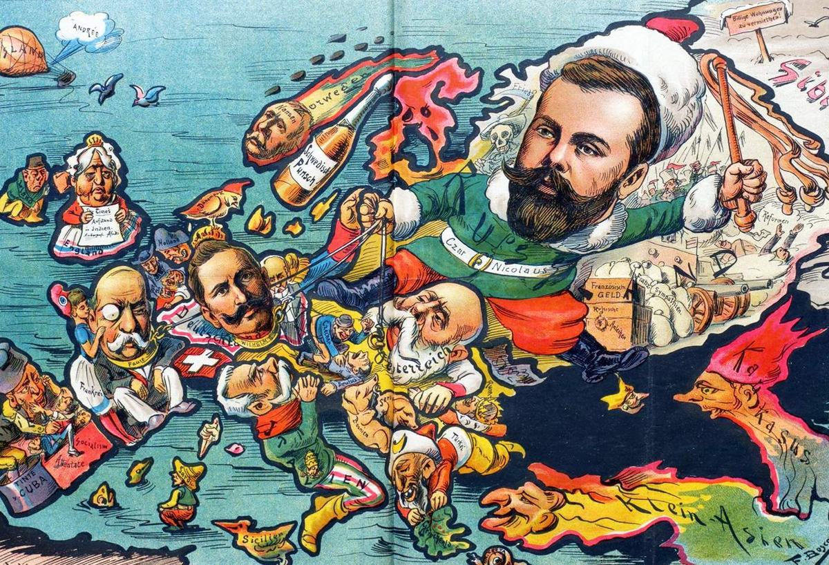 Русский мир время. Карта карикатурная Европы 19 век. Карикатурные карты Европы первой мировой войны. Карикатурная карта Европы 19. Карикатурные карты Европы 19 века