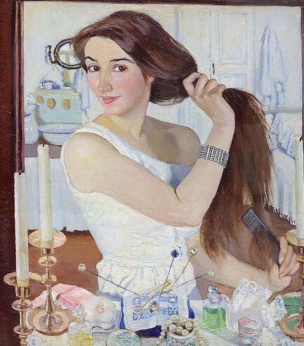 За туалетом. 1909 год. Зинаида Серебрякова