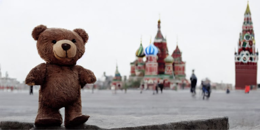    «Плюшевый мишка в Москве». Фото: пресс-служба «Сбера»