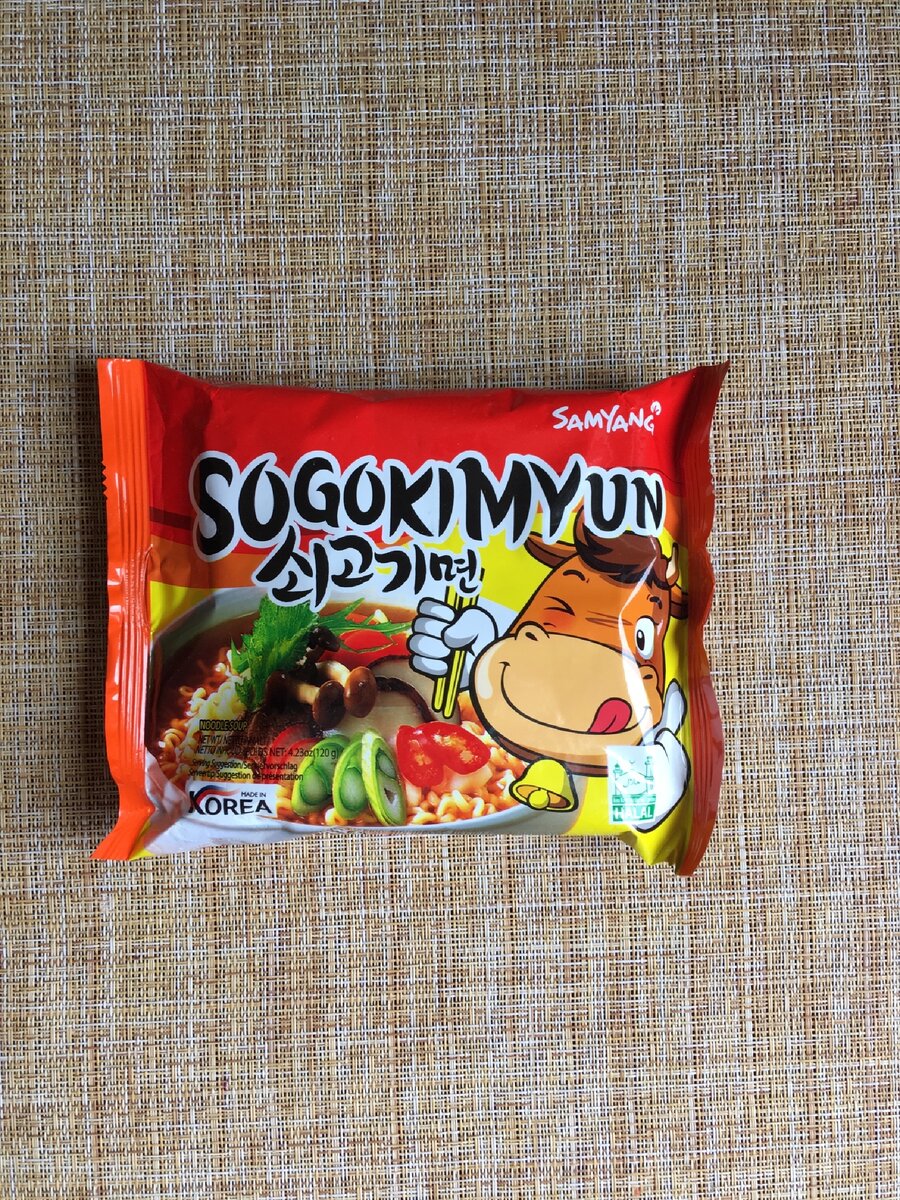 Южнокорейская лапша “Sogokimyun” со вкусом говядины