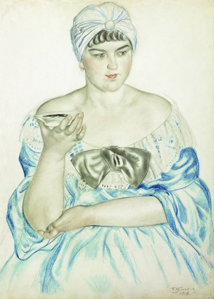 «Женщина, пьющая чай". Зарисовка с Адеркас. Источник: wikipedia.org