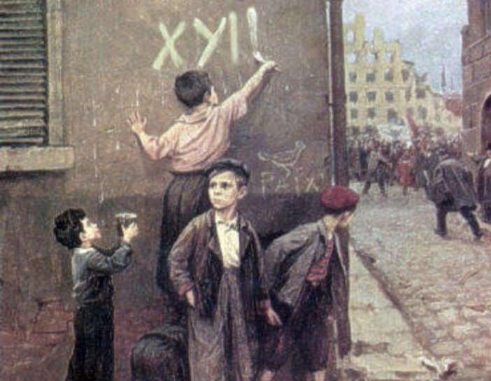 Белым мелом на стене