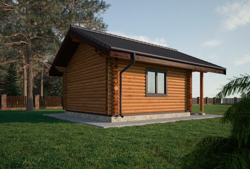 Проект дома из бревна S-164 от "Экохоум"  