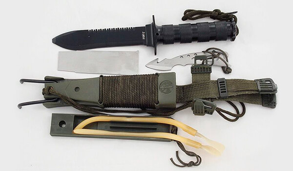 Туристический нож Аллигатор-2 с набором для выживания