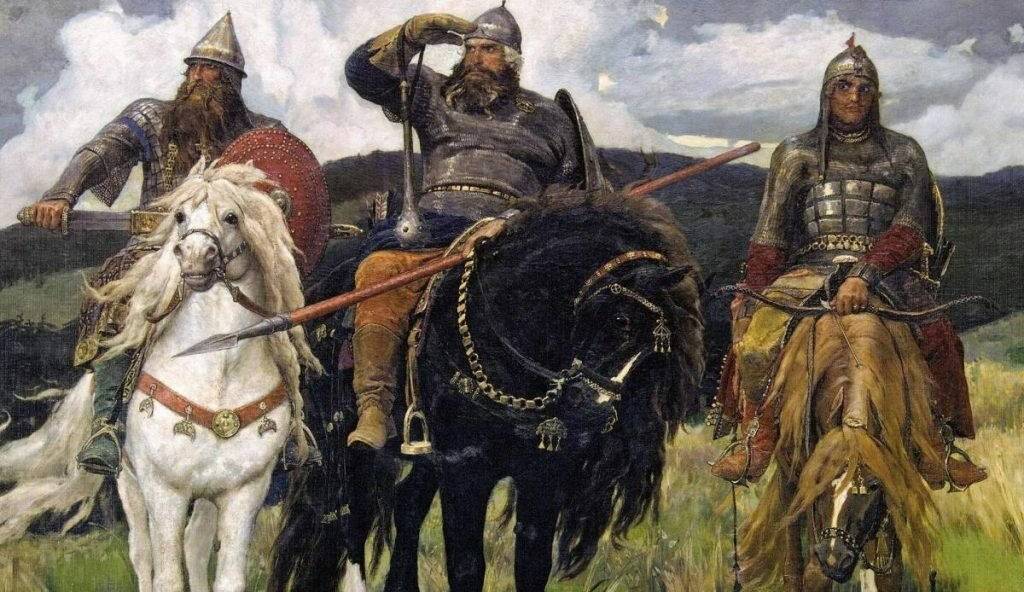 «Богатыри», Виктор Васнецов, 1898 год
Картине с тремя героями былин и сказок Виктор Васнецов посвятил значительную часть своей жизни.