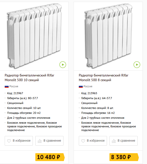 Биметаллические радиаторы