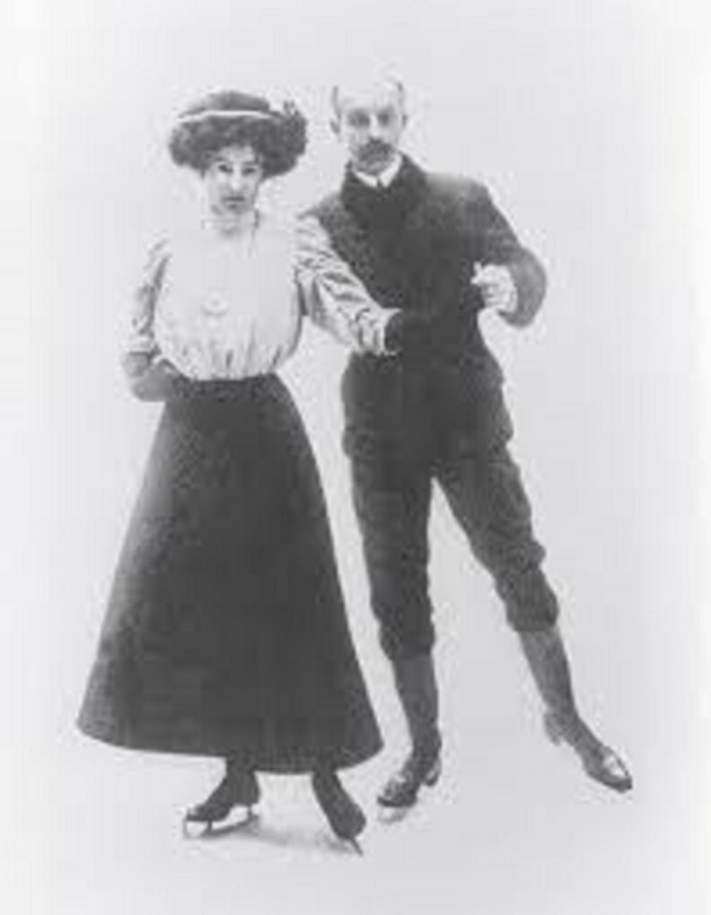 Первые олимпийские чемпионы в парном катании (Лондон 1908) - Анна Хюблер и  Генрих Бюргер  (Германия)