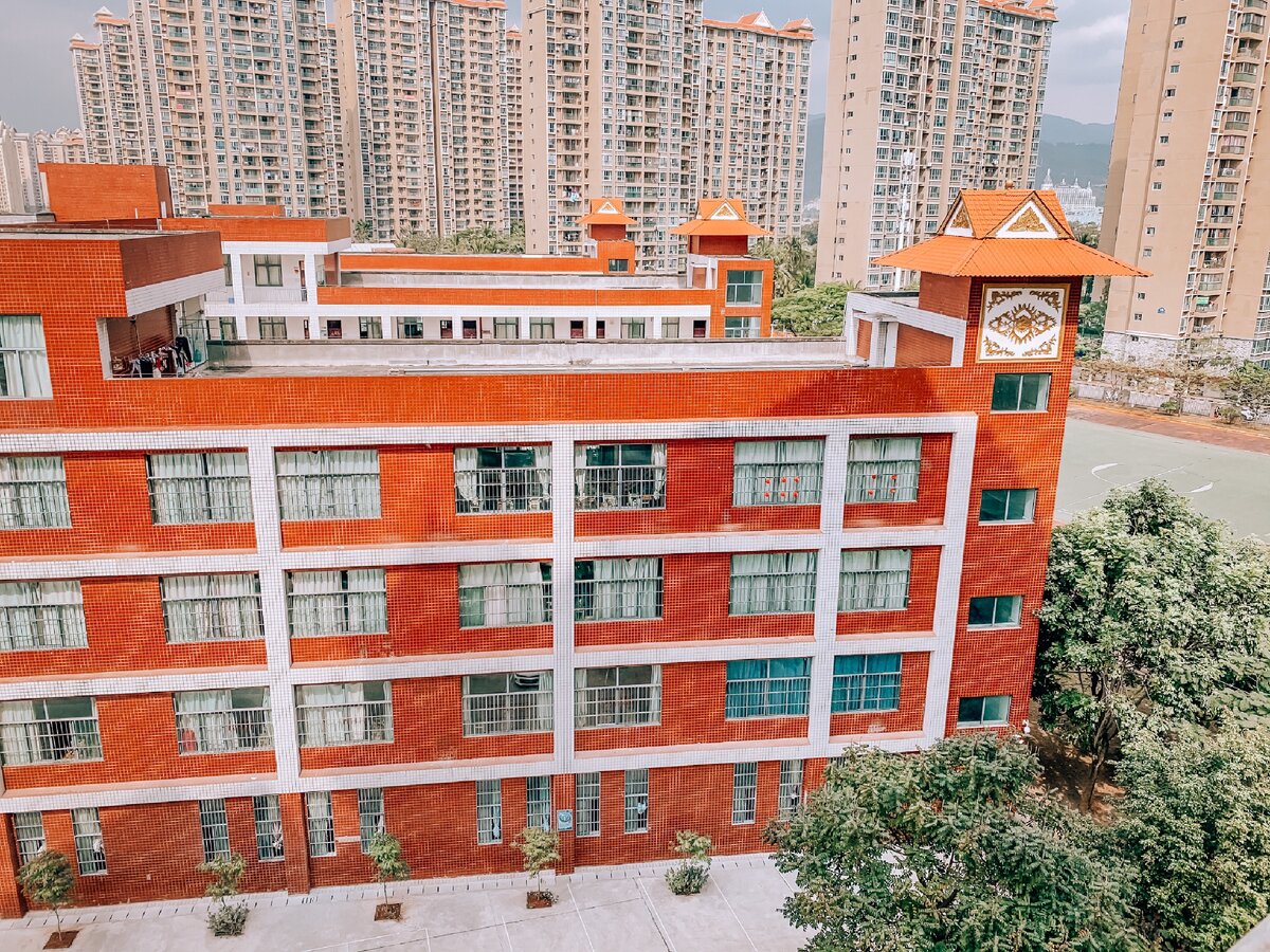 Вот она. Шторки все закрыты. Школа не работает 