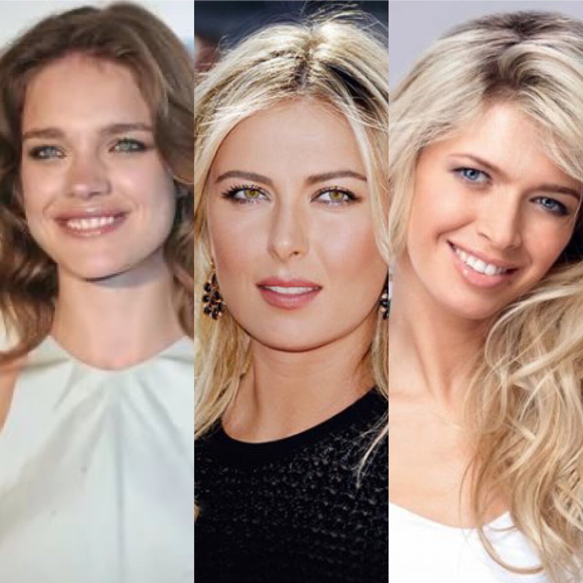 Представительницы цветотипа "Лето": Наталья Водянова, Мария Шарапова, Вера Брежнева