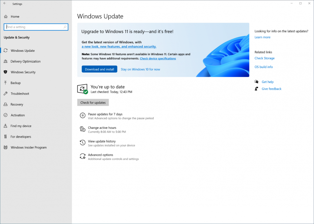 Изображение: Microsoft. Опциональное (необязательное) обновление до Windows 11.