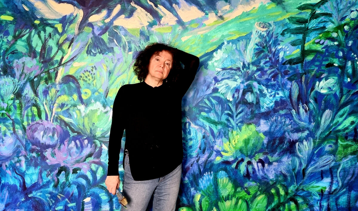 Инна Костина в мастерской, ноябрь, 2021