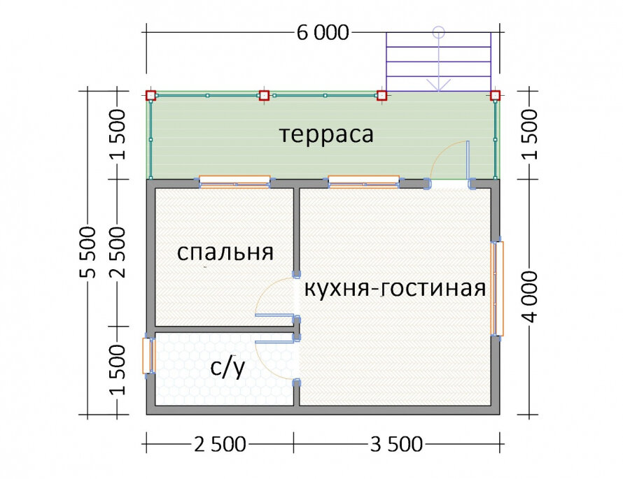 Блочный дом 5,6 на 8,3 