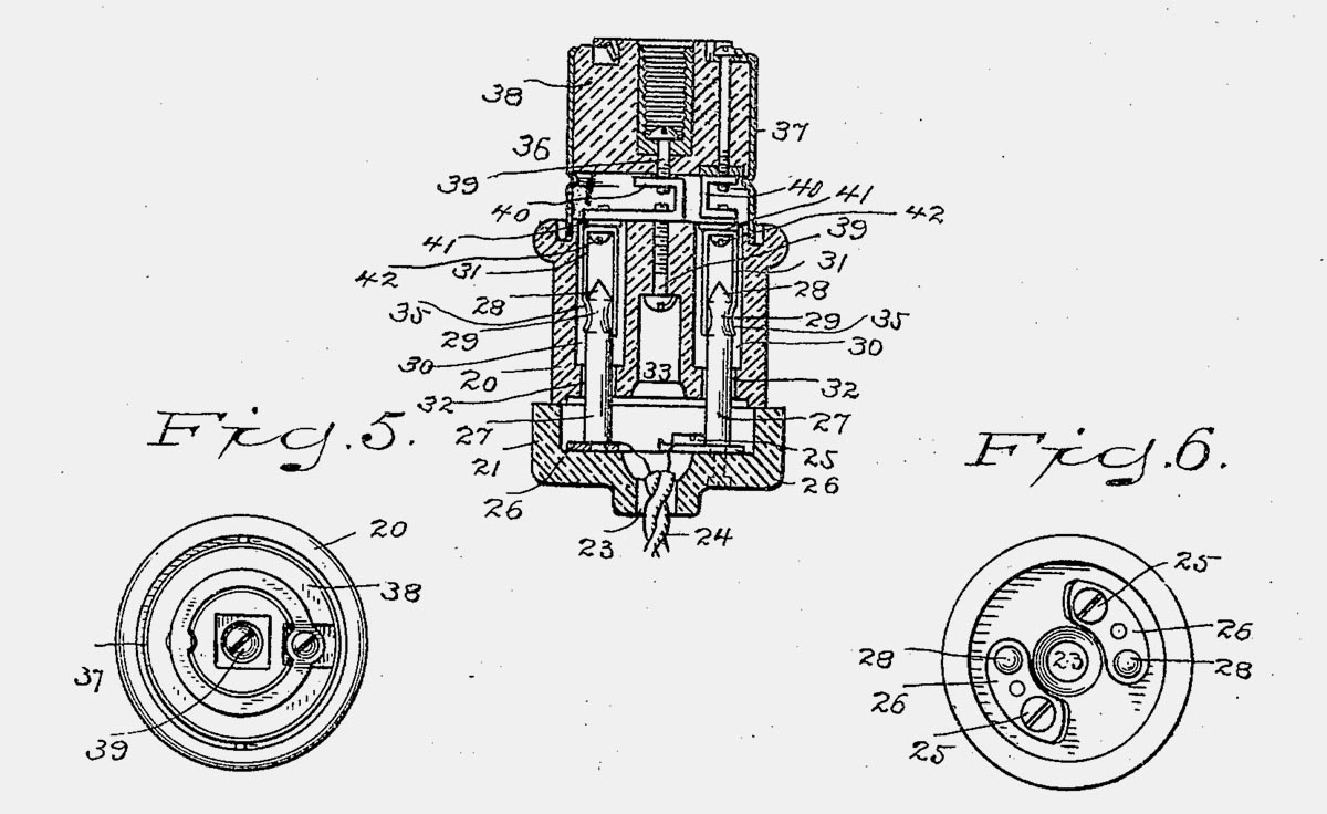 Первый патент на штепсельное соединение 1904 года