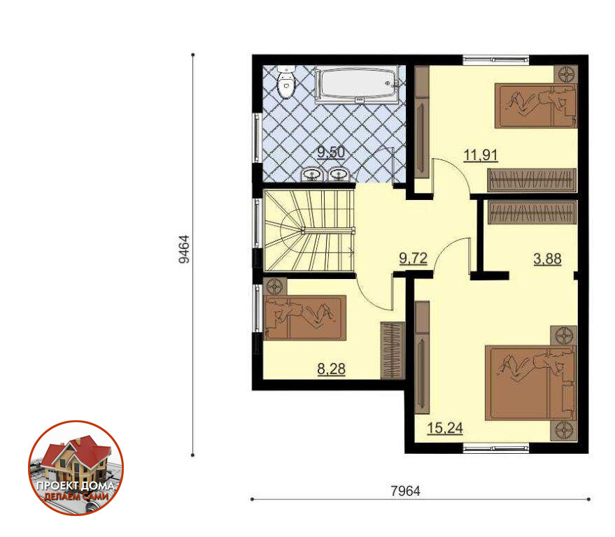 Удобный симпатичный дом для 4 человек, с навесом для машины и 3-мя спальнями, общей площадью 154 м² ??