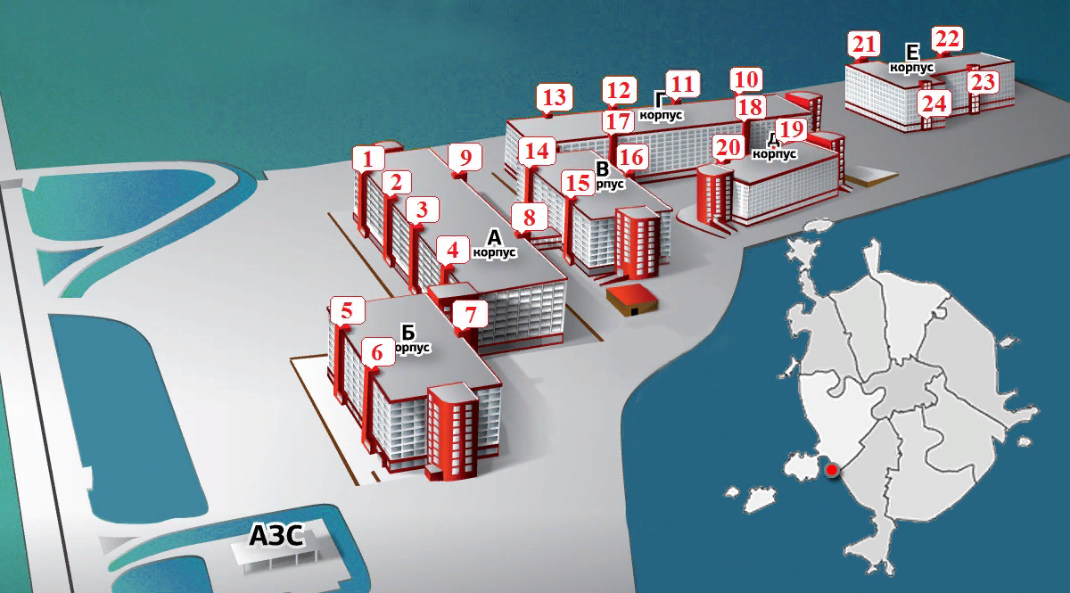 Схема корпусов румянцево парк