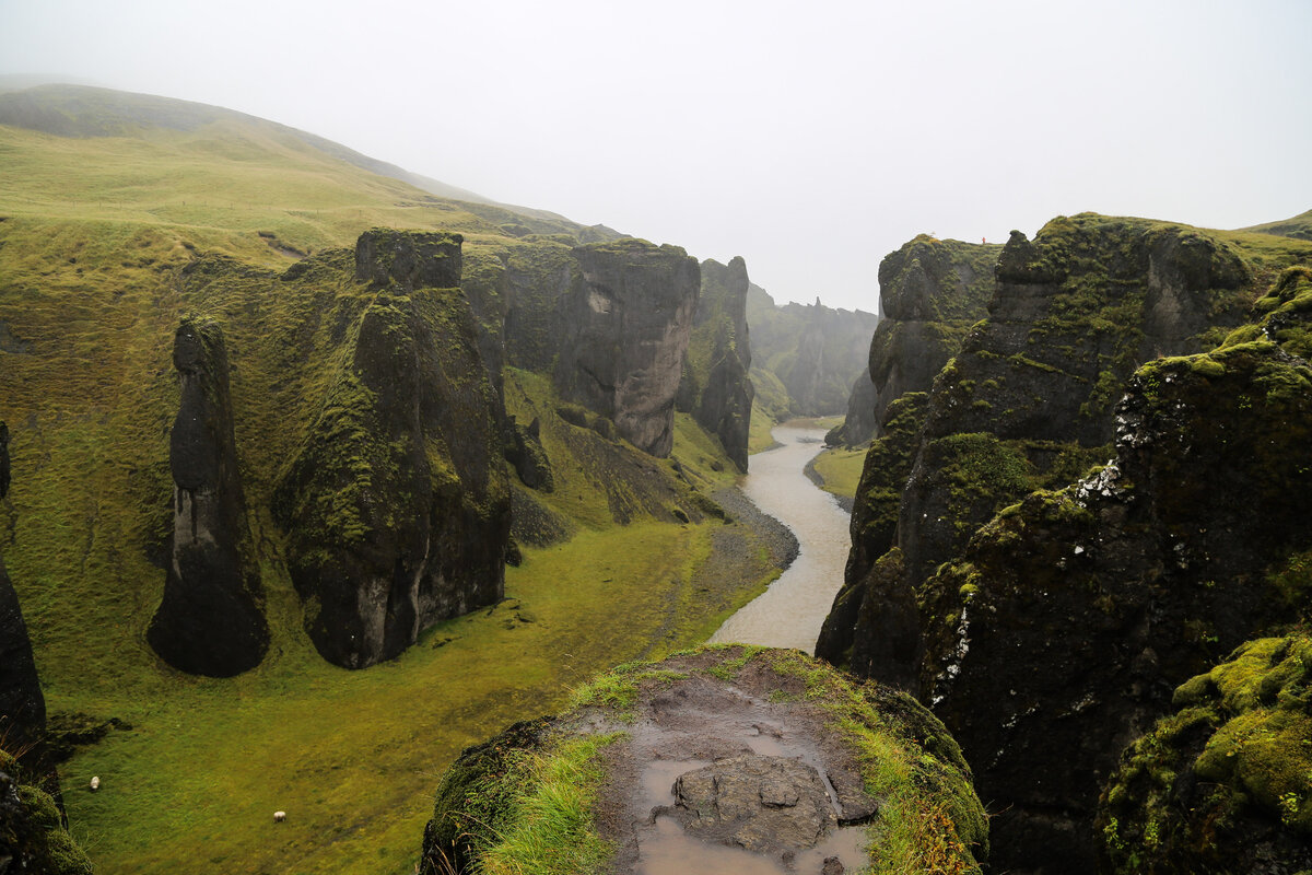 Fjaðrárgljúfur Каньон, Исландия 