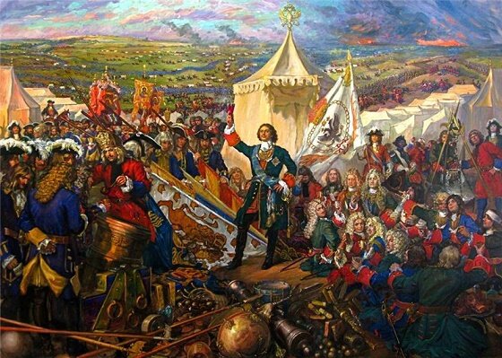 Петр I  - победитель шведов под Полтавой