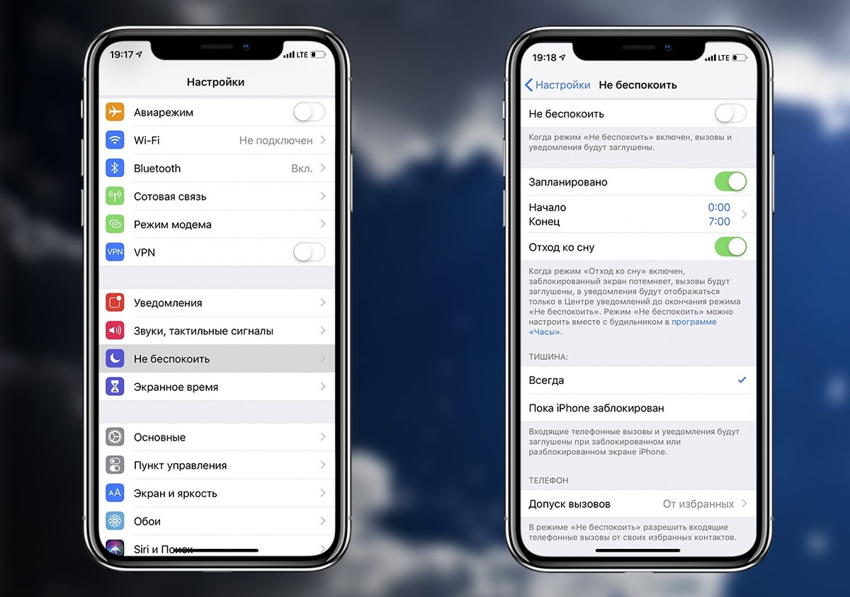 Функция не беспокоить на iphone