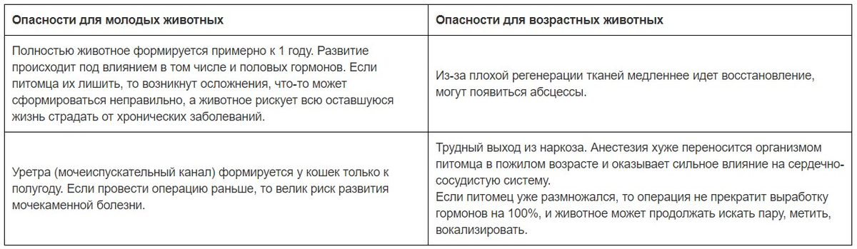 Опасности кастрации животных