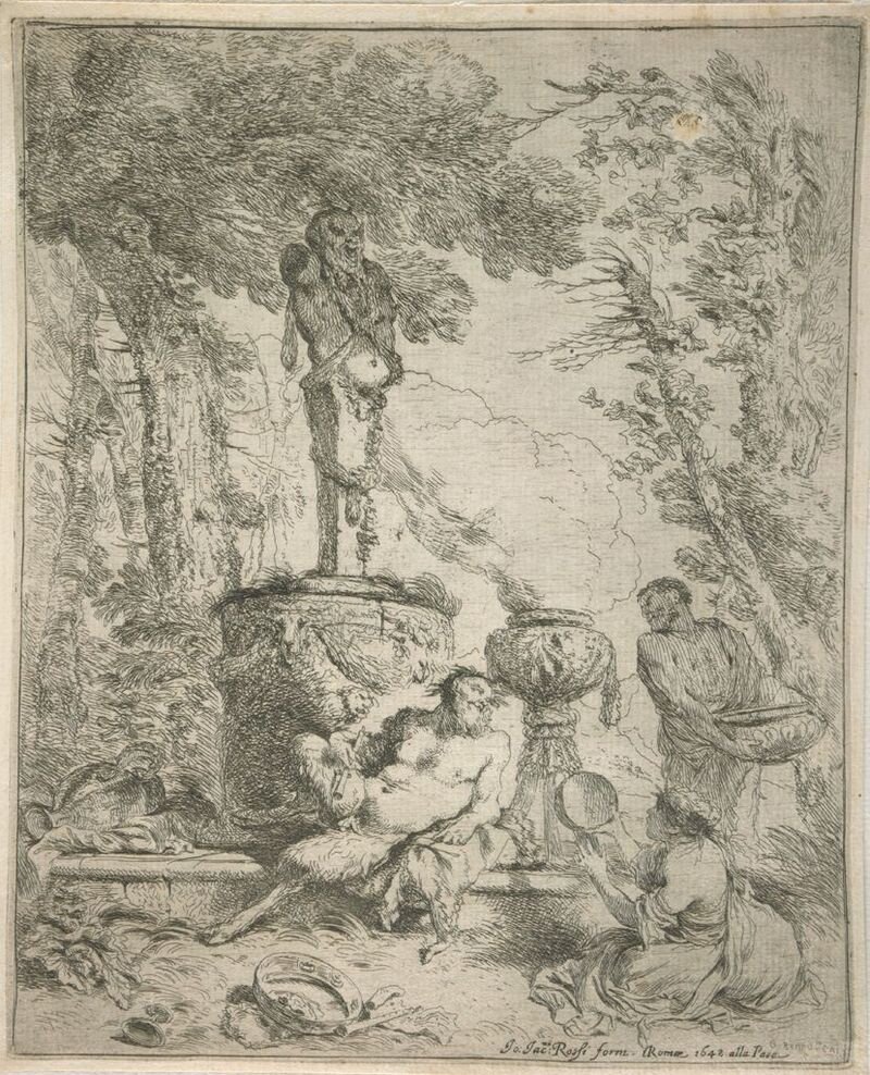Пир перед алтарём Термина. Дж. Кастильоне, около 1642