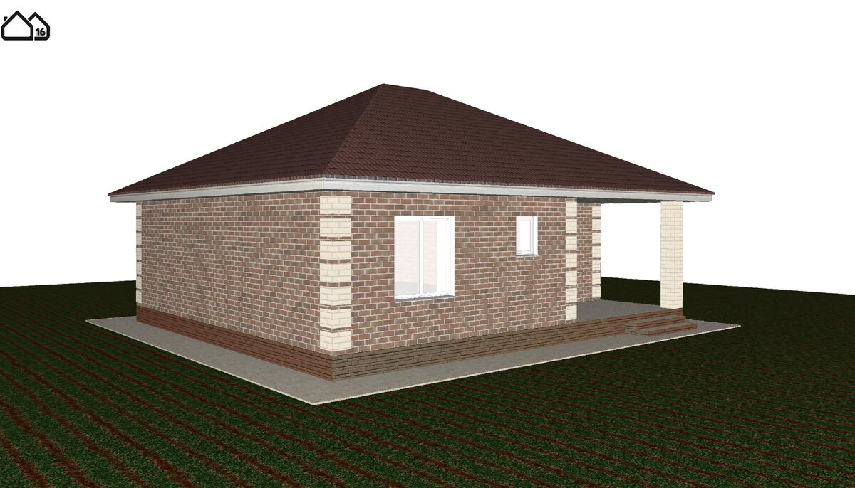 Проект одноэтажного дома площадью 84кв.м. с двумя или тремя спальнями ...