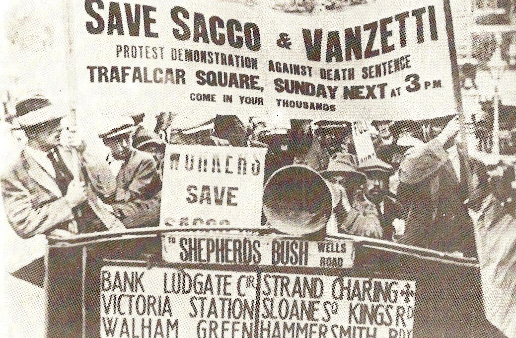 Митинг в Лондоне в поддержку Сакко и Ванцетти. Источник: wikipedia.org