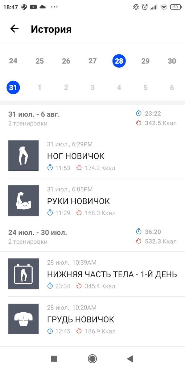 Мои тренировки 