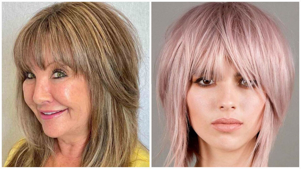 2. Каскадные стрижка с акцентом на зону "шапочки" с чёлкой