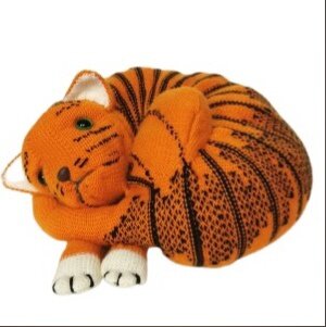 Вышивка Подушка Спящая кошка 80x20 см.