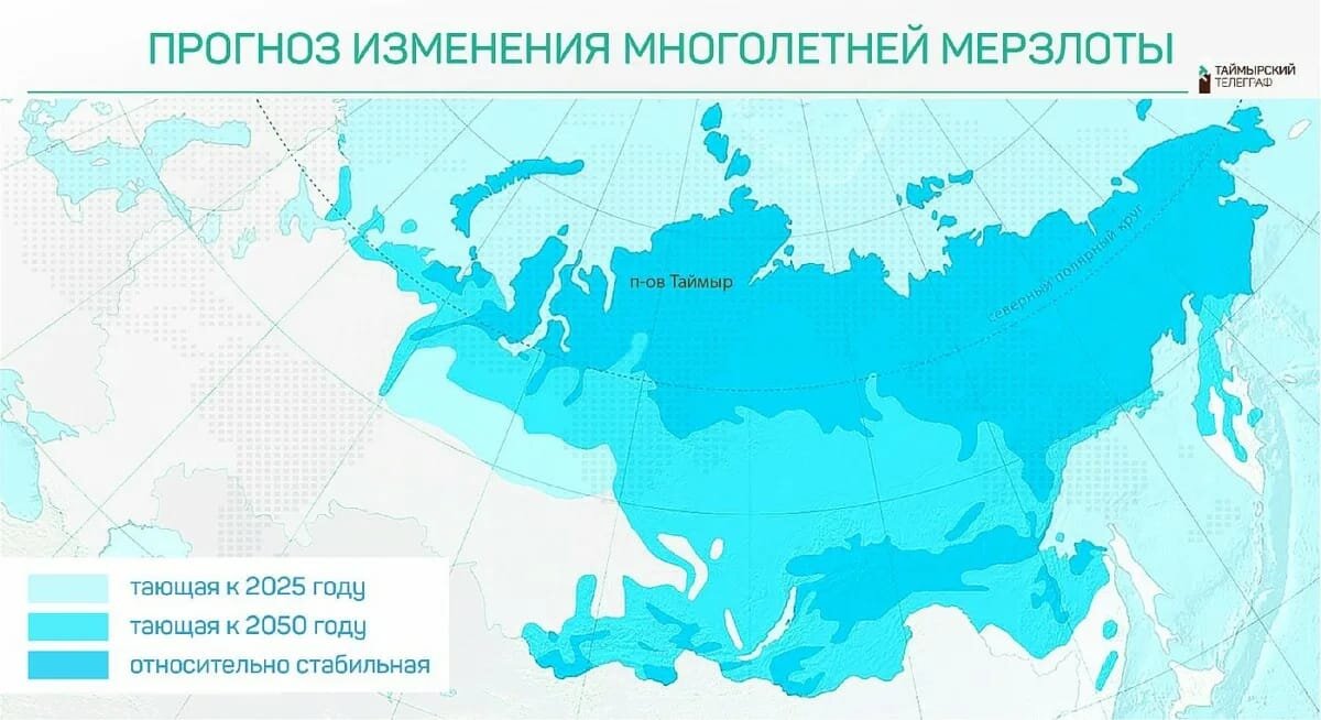 Вечная мерзлота в россии на карте