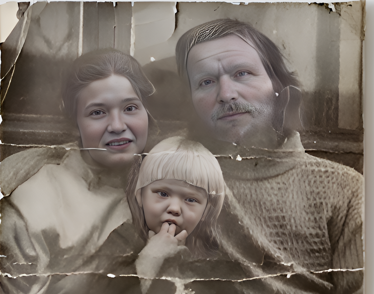 Анна и Виетор с дочерью Оленьей