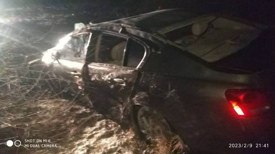     Водитель слетел в кювет в селе под Ростовом. Фото: ГИБДД РО