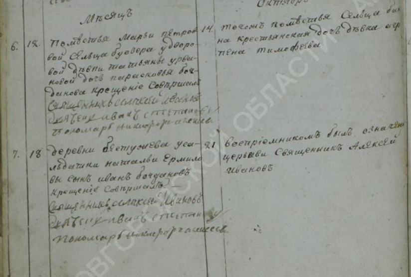 Новгородская губерния. У дворовой девки и у солдатки родились незаконные дети с отчеством Богданов. Хотя можно, конечно, предположить, что у них был один плодовитый Богдан на весь приход (это шутка)