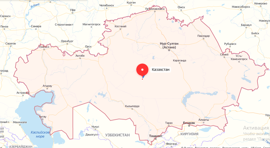 Казахстан на карте мира