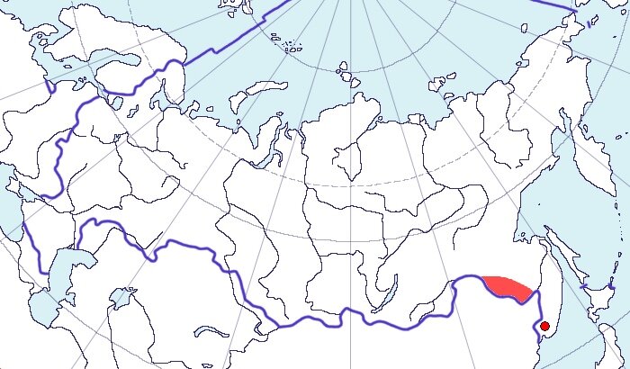 Ареал клинохвостого сорокопута (Источник: http://onbird.ru)