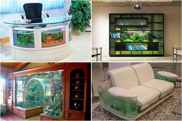 Живой уголок дома и в офисе: ТОП-10 встроенных аквариумов 