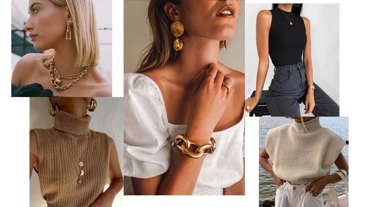 Примеры готовых образов с модными украшениями