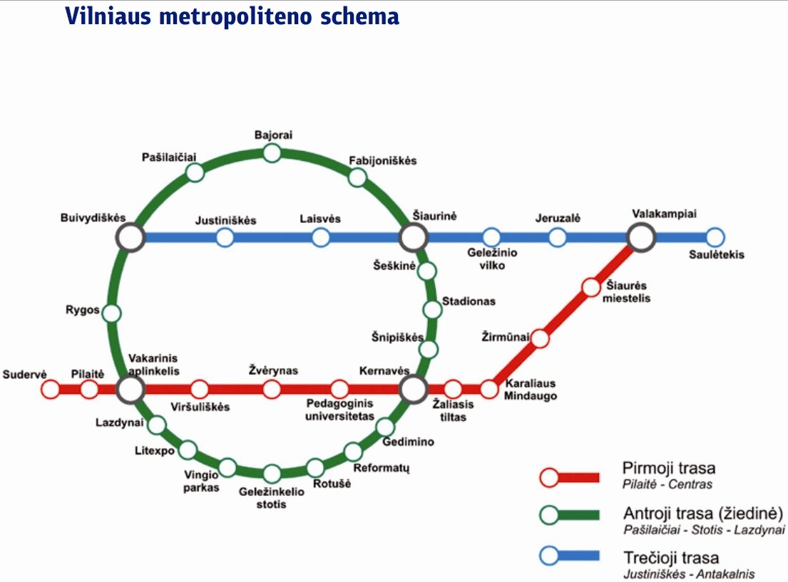 Карта метро вильнюса