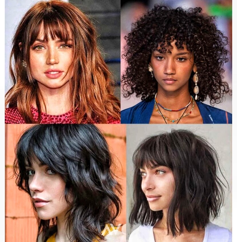 Подборка стрижек с чёлкой 