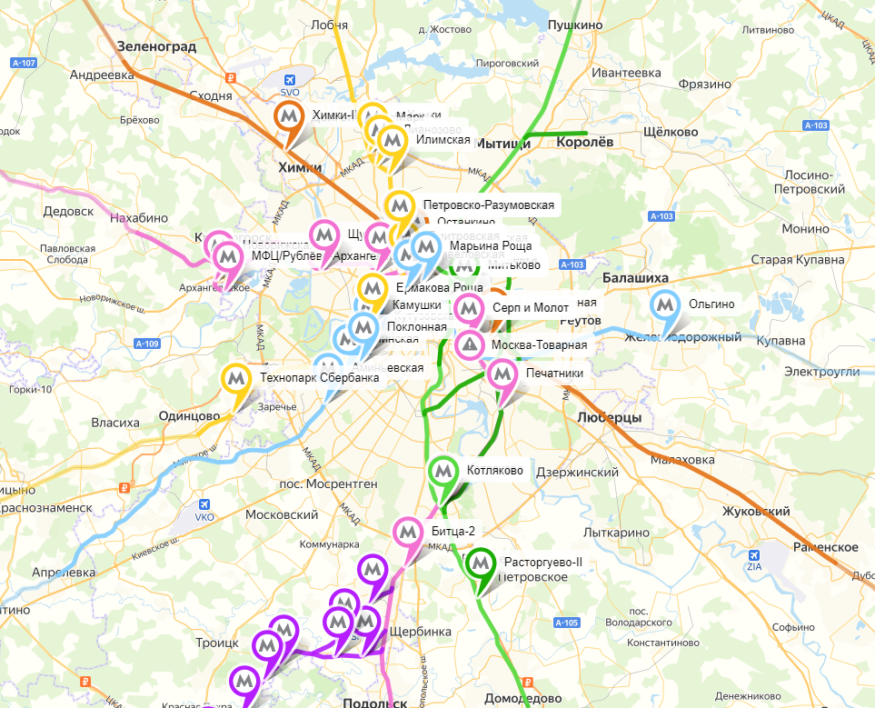 Появилась карта развития метро и МЦД до 2030 года