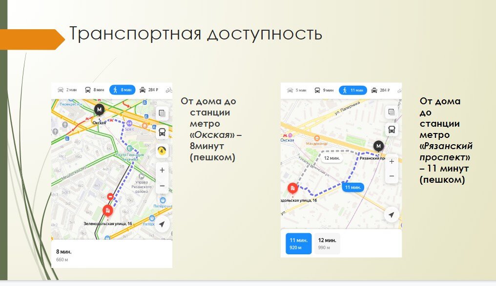 Отличная транспортная доступность. Остановки общественного наземного транспорта рядом. Парковка открытая.