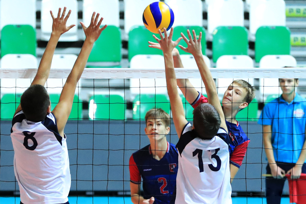 We have a volleyball in this school. And we have a lot of competitions