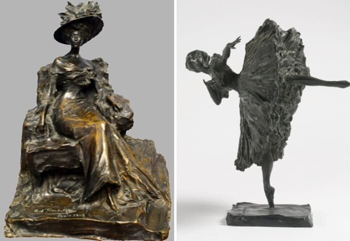 Скульптуры: "Сидящая дама", "Балерина".