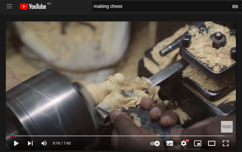 Я видел ролики о том, как делают шахматы вручную — завораживающий процесс 😍