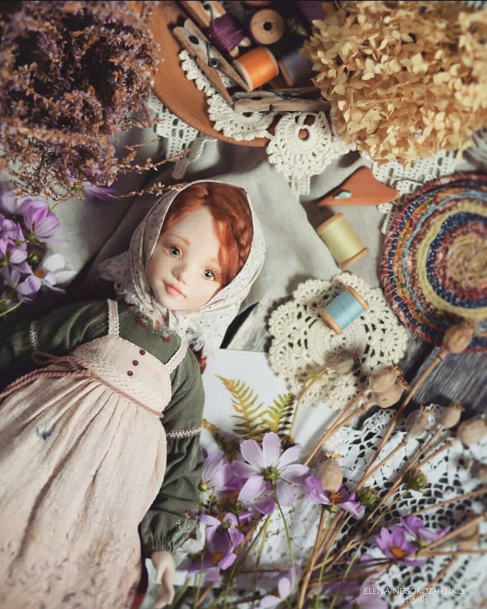 Текстильные куклы Елены Негороженко (фото со странички автора https://clck.ru/sFrLu)