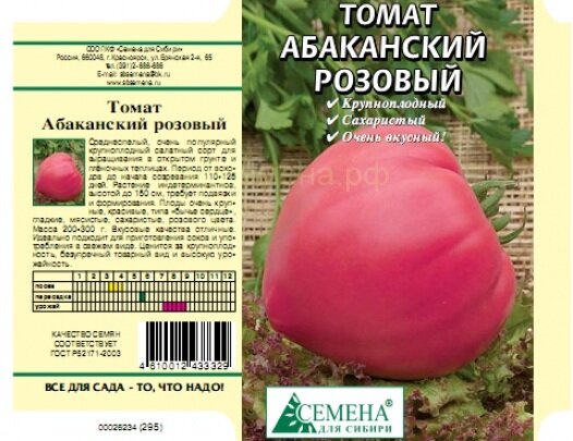 Томаты абаканский розовый описание сорта фото отзывы