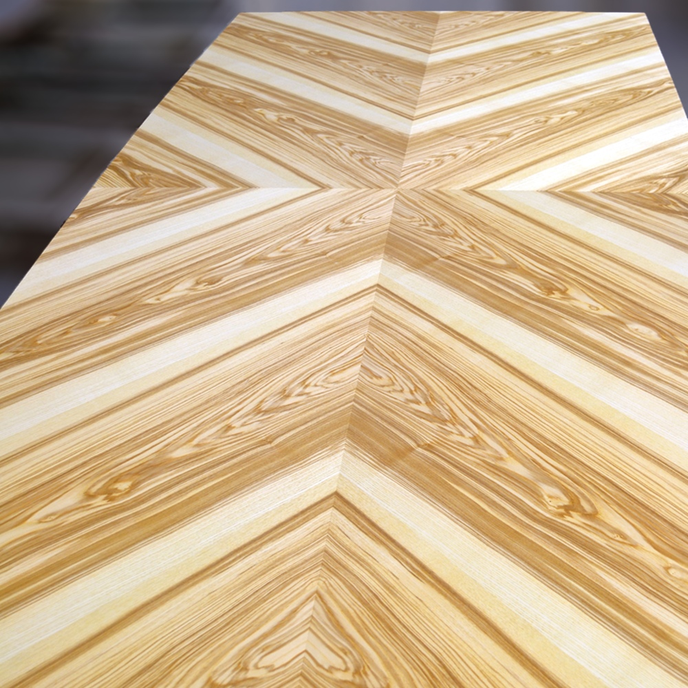 Интерьерная панель, облицованная шпоном ясеня сшивка РОМБ Х.
