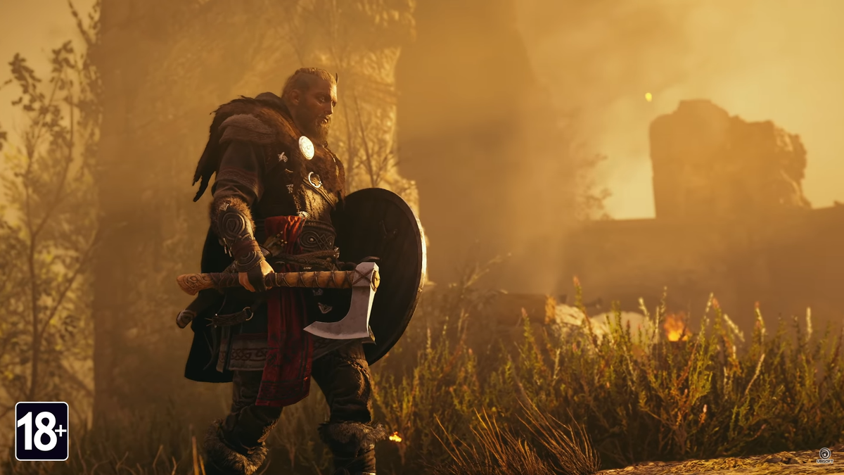 Assassin's Creed: Valhalla кадр из трейлера игры.