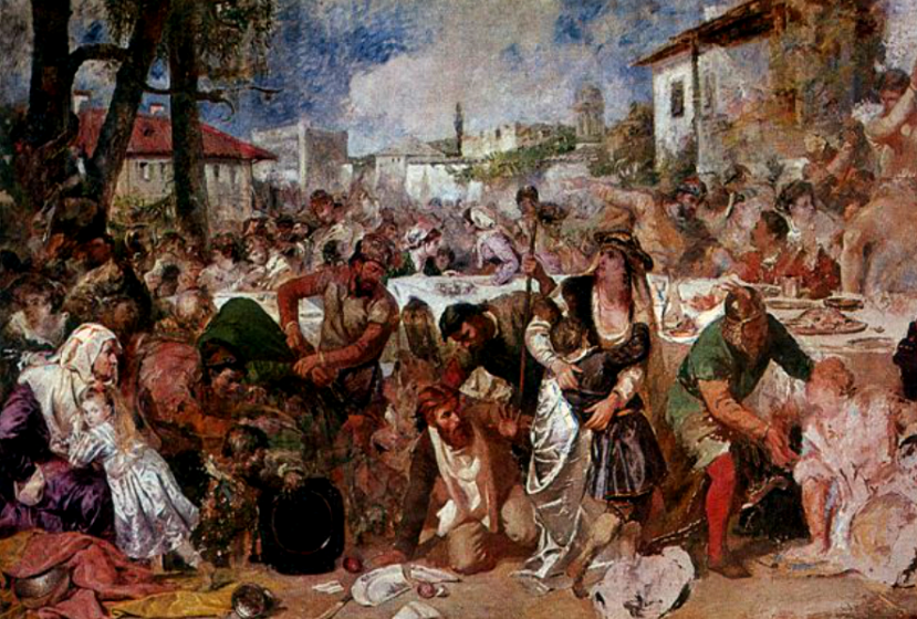 Изображенная Теодором Аманом сцена расправы над боярами