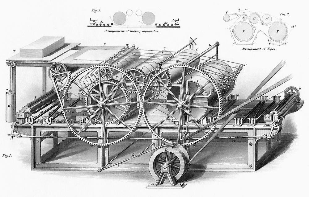Система двухцилиндрового печатного станка